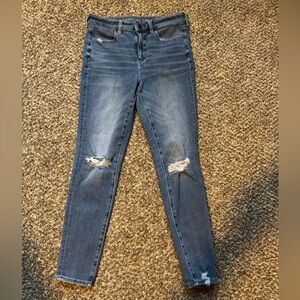 American Eagle Outfitters Women's Ripped Blue Skinny Jeans